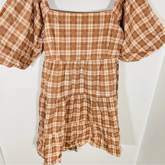 NEW Faithfull the Brand Eryn Mini Dress Lori Check Print Preppy Academia Western - Picture 5 of 7